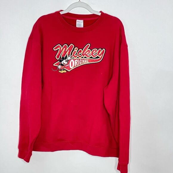 Disney Mickey Mouse Original Sweatshirt Red Extra Large - Picture 2 of 6